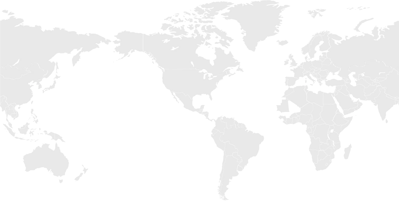 World map centered on the United States, with Asia-Pacific to the left and Europe to the right
