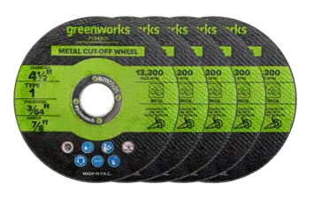 Greenworks five-piece metal cutting blade set
