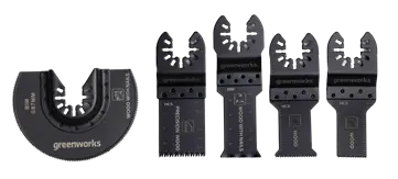 Greenworks five-piece oscillating multi-tool blade set