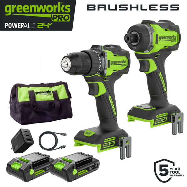 CK521 (DD560 + ID5250) - 24V PowerAll Pro 530 in-lb Drill Driver and 2,200 in-lb Impact Driver Combo Kit isolated
