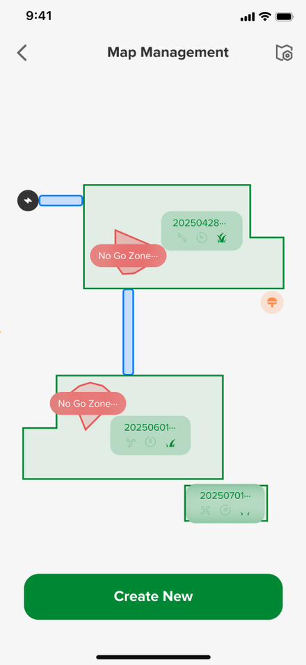 Map management app screen
