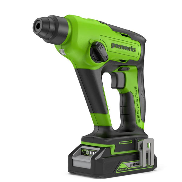 PowerAll 24V Brushless 1.2J Rotary Hammer with 2Ah Battery and Charger