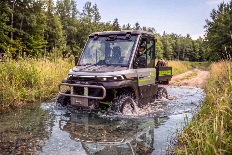 Greenworks Optimus UTV — fording through forest stream